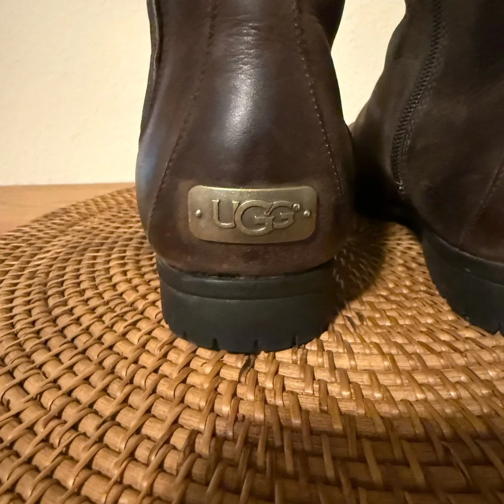 UGG Women's Brown Leather‎ Ramos Sheep skin Winter Boots